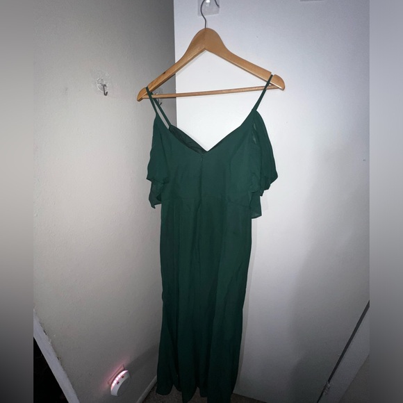 JJ’s House A-line V-Neck Floor-Length Chiffon Bridesmaid Dress With Ruffle - Picture 6 of 10